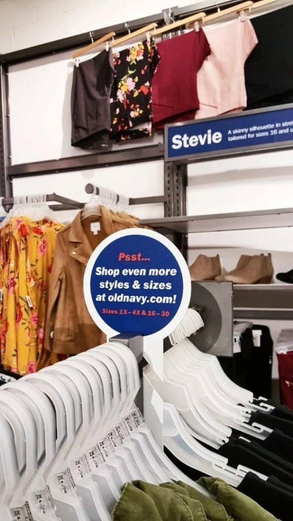 Old Navy Plus Size Store Signage