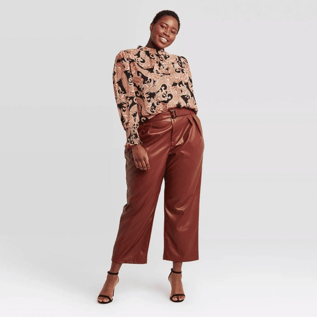 Plus Size High-Rise Belted Pleat Front Pants